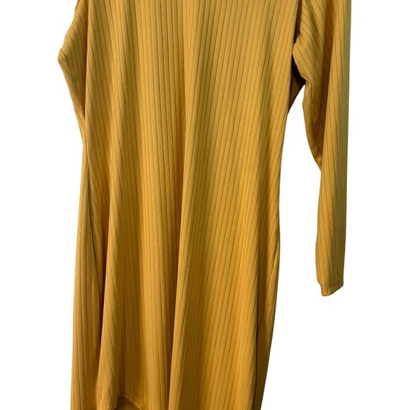 Ashley Stewart Mock Neckline One Sleeve Mustard Yellow Midi Dress Size 1X - Picture 5 of 10